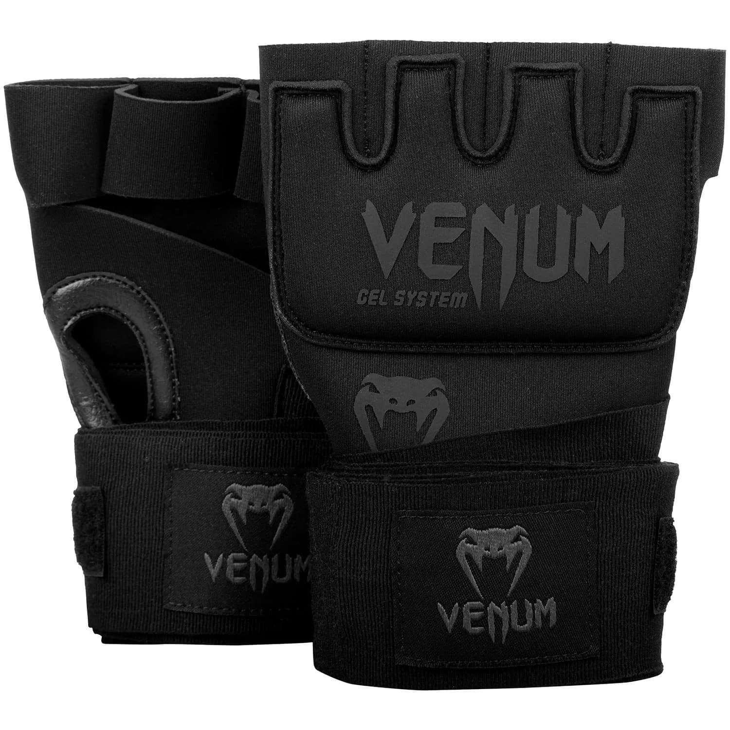 Venum Kontact Gel Glove Wraps Black/Black One Size | Integrated Gel Padding for Shock Absorption