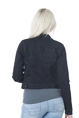 Khanomak Women's Basic Button Down Denim Jean Jacket 3XL | Casual Star Style thumbnail 2