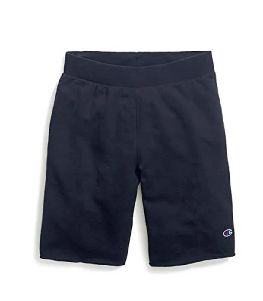 Champion Men's 10 Inch Reverse Weave Cut-Off Shorts, navy, L | Laid-Back Comfort & Style — Navy