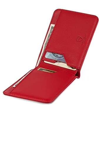 Vaultskin Manhattan Slim Leather Bifold RFID Wallet for Men (Red) | Premium Italian Leather, RFID-Blocking Security thumbnail 3
