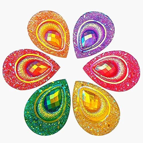 succi shan Sew On Crafts Rhinestones 18x25mm | AB Drop Beads for Costume & Wedding thumbnail 2