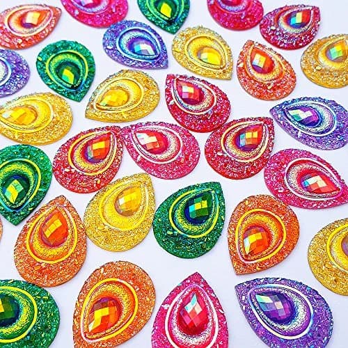 succi shan Sew On Crafts Rhinestones 18x25mm | AB Drop Beads for Costume & Wedding thumbnail 3