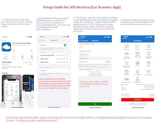 Veepeak OBDCheck BLE Bluetooth OBD II Scanner for iOS & Android | Car Wireless Check Engine Light Code Reader Diagnostic Tool thumbnail 6