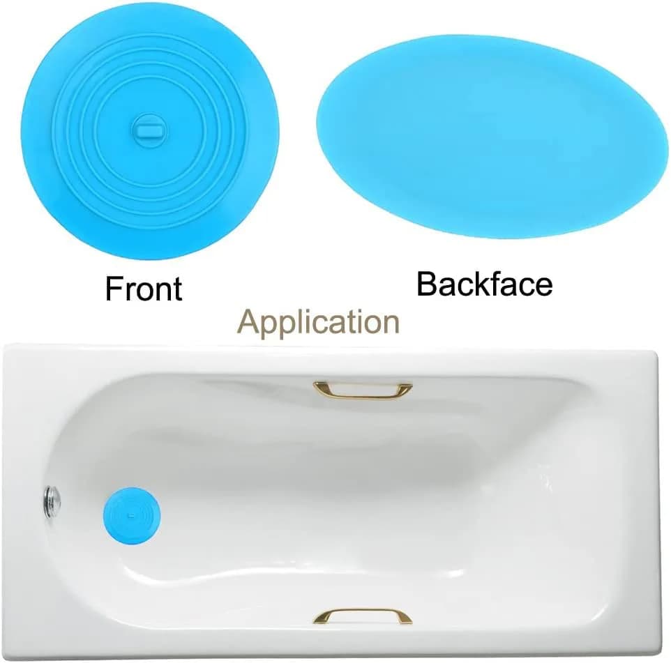 V-TOP Bath Tub Drain Stopper 2 Pack, 6 inch Silicone Drain Cover Tub Plug | Universal Fit for Kitchen & Bathroom thumbnail 7