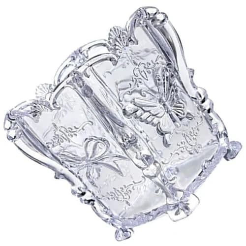 FRCOLOR Acrylic Makeup Brush Holder with Butterfly Carving | 11cm x 9cm x 9cm (4.3" x 3.6" x 3.6") thumbnail 5