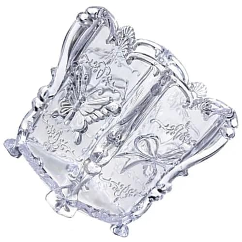 FRCOLOR Acrylic Makeup Brush Holder with Butterfly Carving | 11cm x 9cm x 9cm (4.3" x 3.6" x 3.6") thumbnail 6