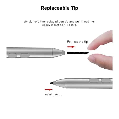 tesha Surface Pen with Eraser & Right-Click, 1024 Pressure, 4.9-inch (12.4 cm) Length | Compatible with Microsoft MPP Devices thumbnail 5