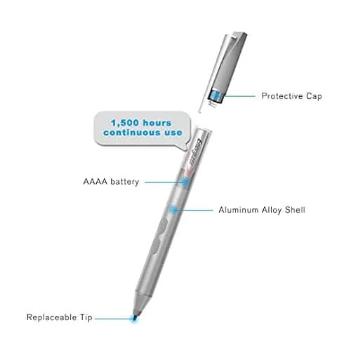 tesha Surface Pen with Eraser & Right-Click, 1024 Pressure, 4.9-inch (12.4 cm) Length | Compatible with Microsoft MPP Devices thumbnail 6