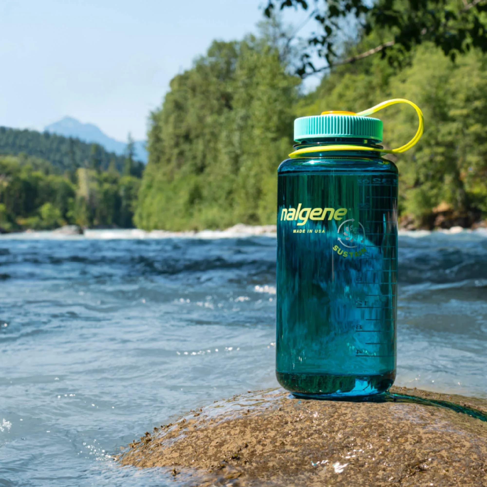 Nalgene Wide Mouth Water Bottle, Cerulean, 1 L (32 oz) | Durable & Leak-Proof for Everyday Adventures - view 2