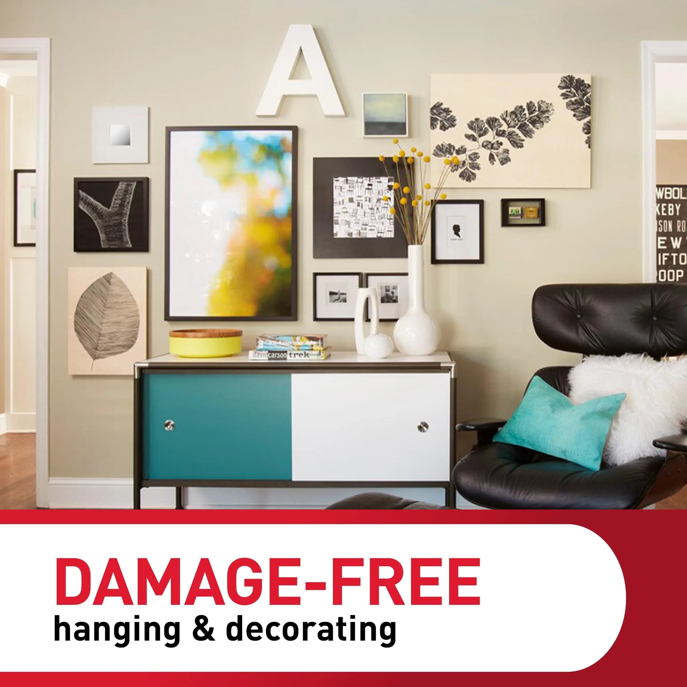 Command Small Picture Hanging Strips 36 Strips (18 Pairs) | Holds 4 lb Frames, Damage-Free Wall Hanging - view 5