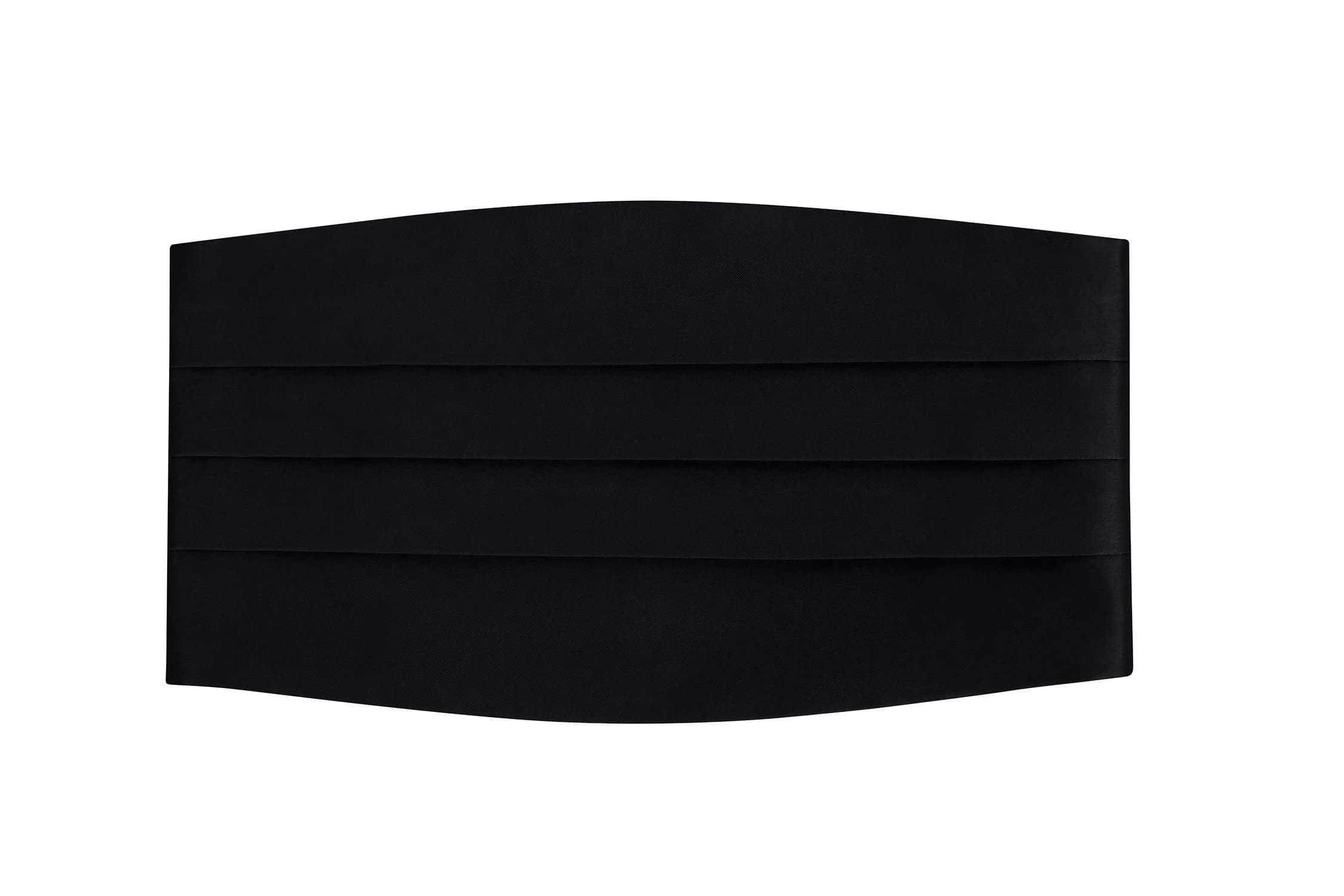 S.H. Churchill & Co. Men's Adjustable 4-Pleat Satin Cummerbund Black | Fits Waists Up to 48 Inches - main product image