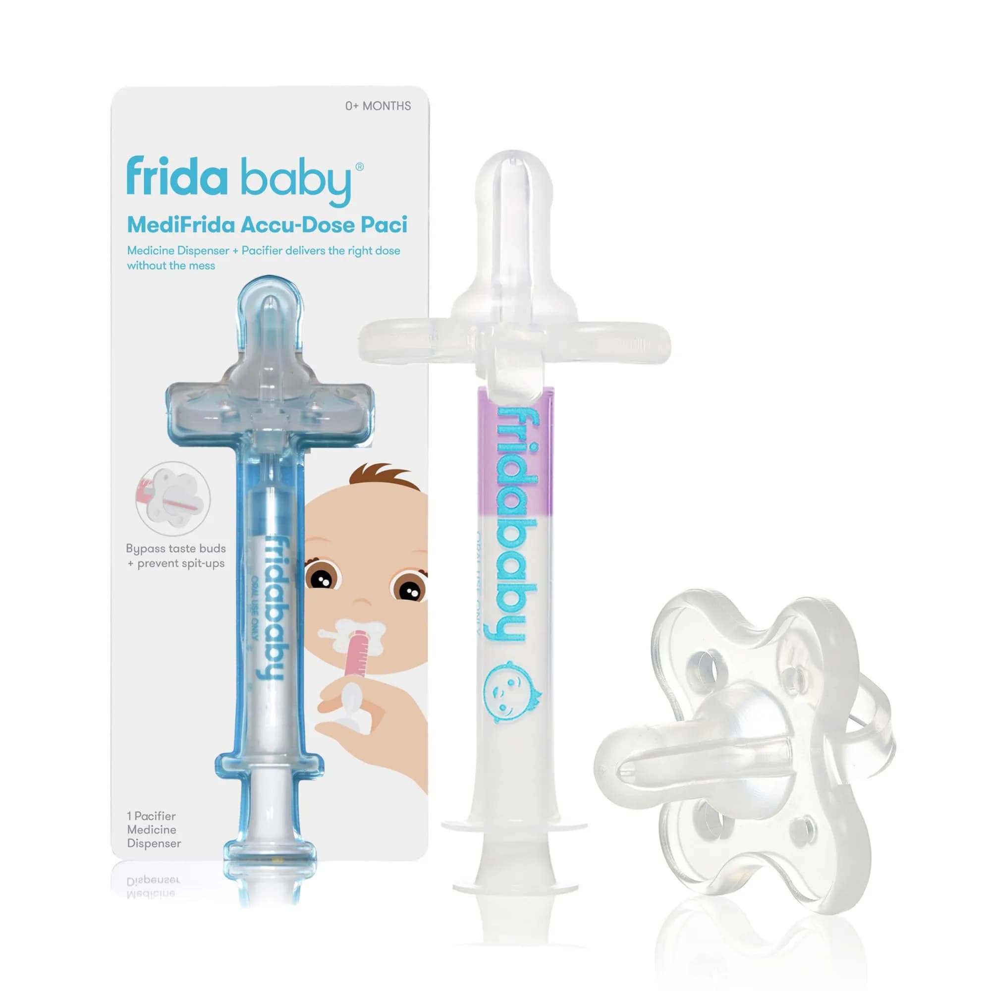 Frida Baby Medicine Pacifier Syringe, Accu-Dose Paci, 1 Count (Clear) | Mess-Free Dosing for Infants - main product image