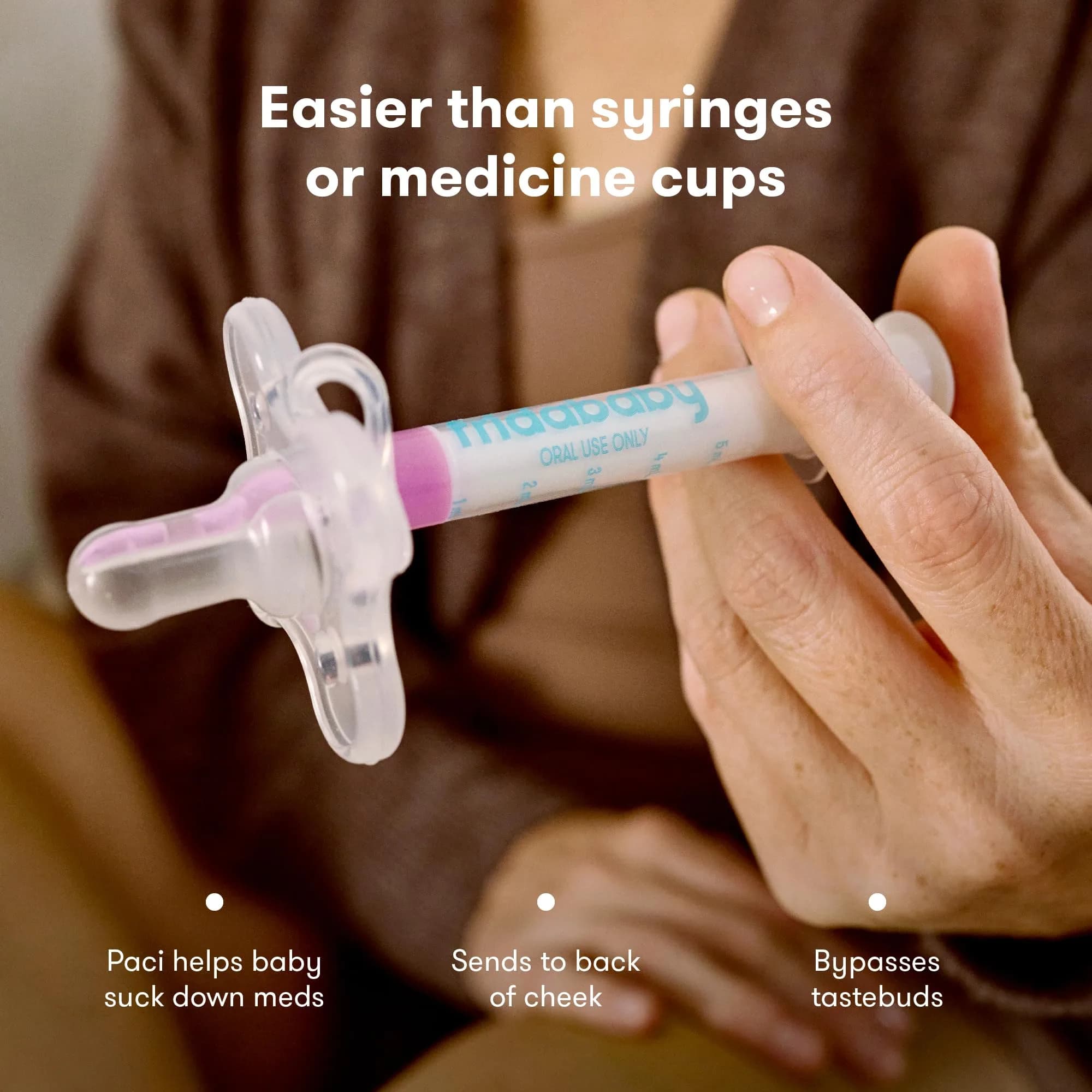 Frida Baby Medicine Pacifier Syringe, Accu-Dose Paci, 1 Count (Clear) | Mess-Free Dosing for Infants - view 3