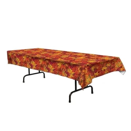 Beistle Fall Leaf Tablecovers 2 Piece Set 108" x 54" | Autumn Party Decorations thumbnail 1