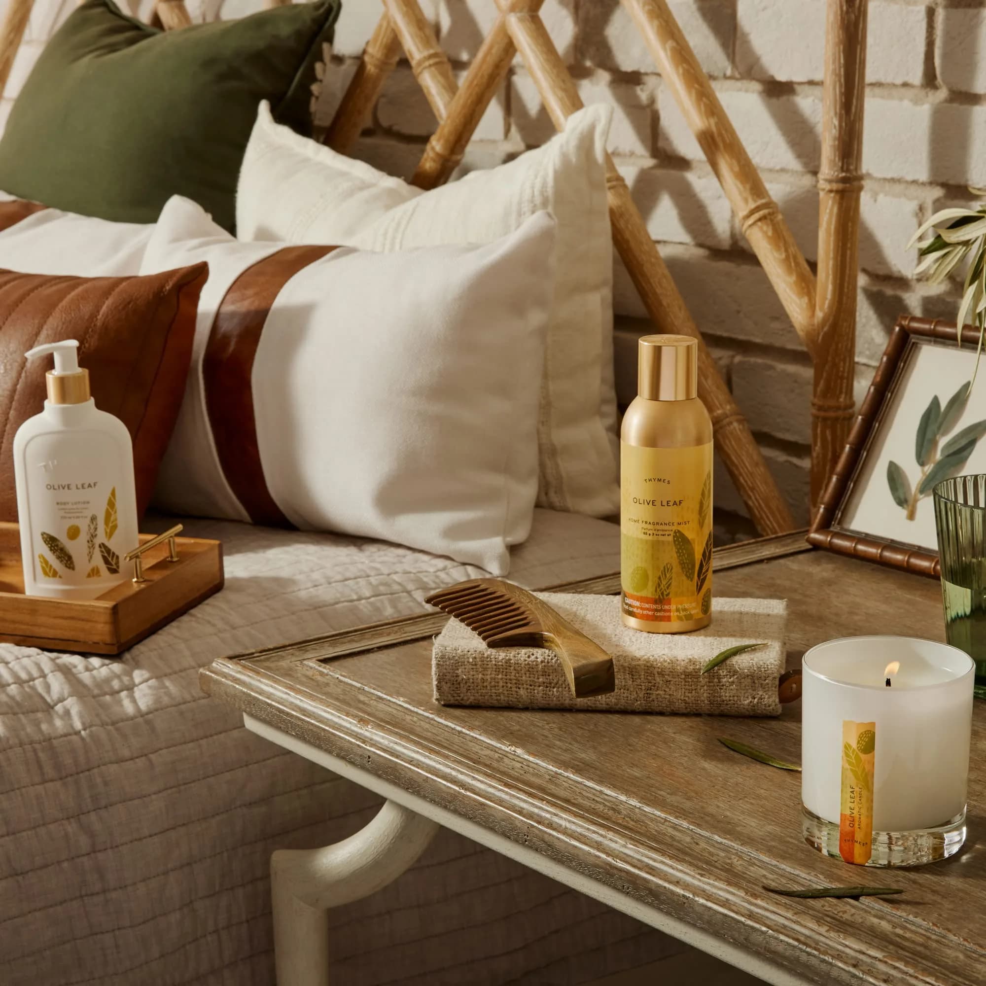 Thymes Olive Leaf Body Lotion 270ml (9.25 fl oz) | Hydrating Moisturizer with Shea Butter & Vitamin E - view 3