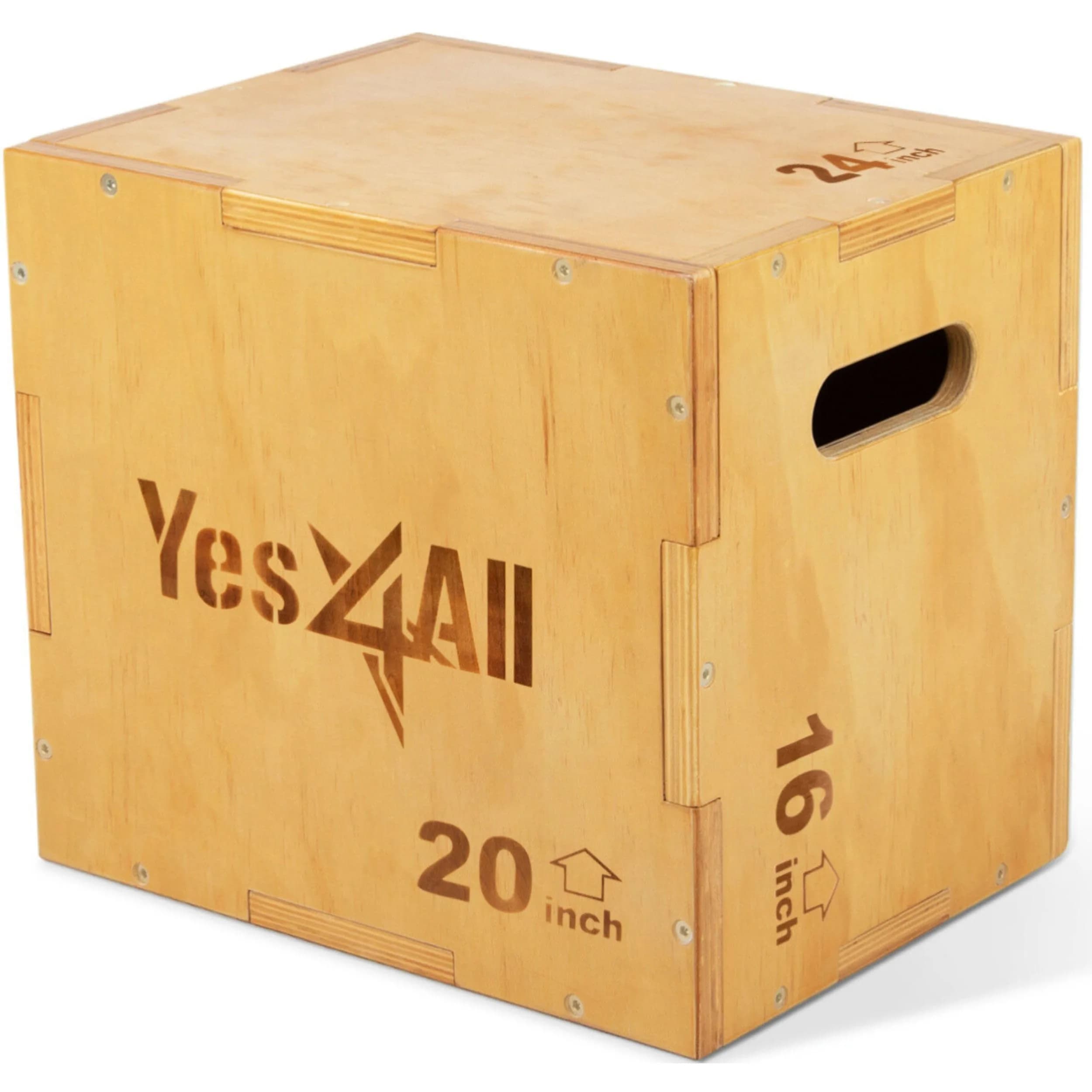 Yes4All 3-in-1 Wooden Plyo Box 16x20x24 inches | 450 lbs Capacity for Home Gym Workouts - main product image