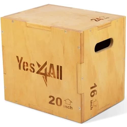 Yes4All 3-in-1 Wooden Plyo Box 16x20x24 inches | 450 lbs Capacity for Home Gym Workouts thumbnail 1