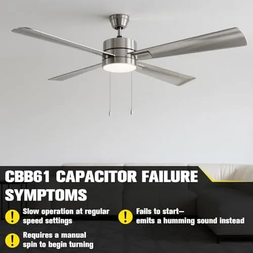 Podoy CBB61 Ceiling Fan Capacitor 4.5uf+5uf+6uf 5 Wire 250VAC 50/60Hz (2-Pack) thumbnail 6