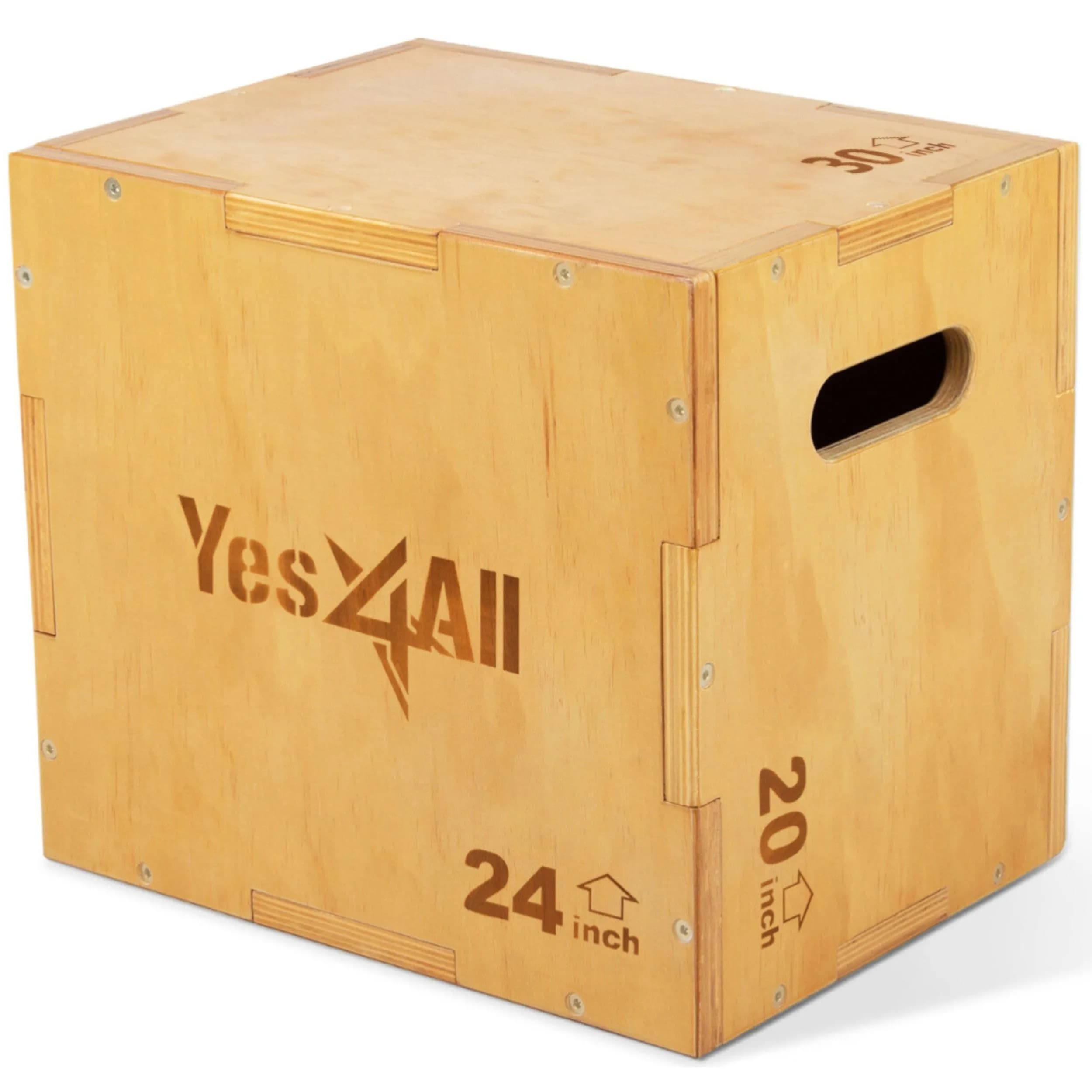 Yes4All 3-in-1 Wooden Plyo Box 76x61x51 cm (30"x24"x20") | Heavy Duty CrossFit & Plyometric Training - main product image