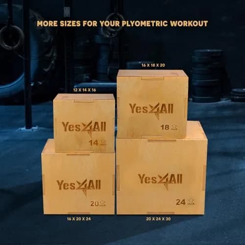 Yes4All 3-in-1 Wooden Plyo Box 76x61x51 cm (30"x24"x20") | Heavy Duty CrossFit & Plyometric Training thumbnail 4
