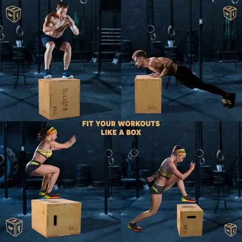 Yes4All 3-in-1 Wooden Plyo Box 76x61x51 cm (30"x24"x20") | Heavy Duty CrossFit & Plyometric Training thumbnail 5