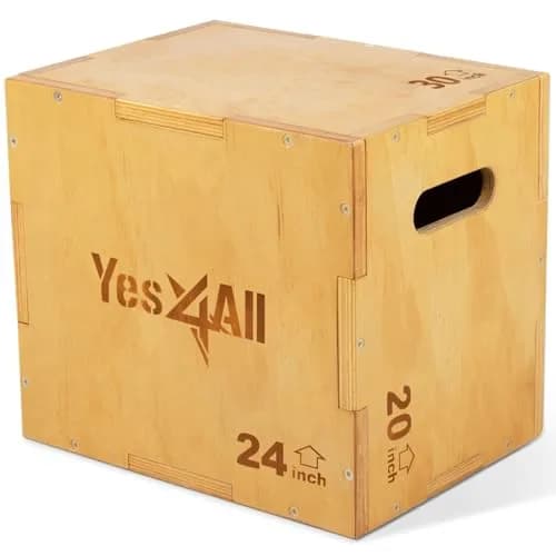 Yes4All 3-in-1 Wooden Plyo Box 76x61x51 cm (30"x24"x20") | Heavy Duty CrossFit & Plyometric Training thumbnail 1