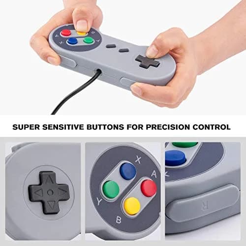 Rii Classic Retro USB Wired Game Controller for PC Gaming, Grey | 2 Pack, Compatible with Windows & Mac thumbnail 5