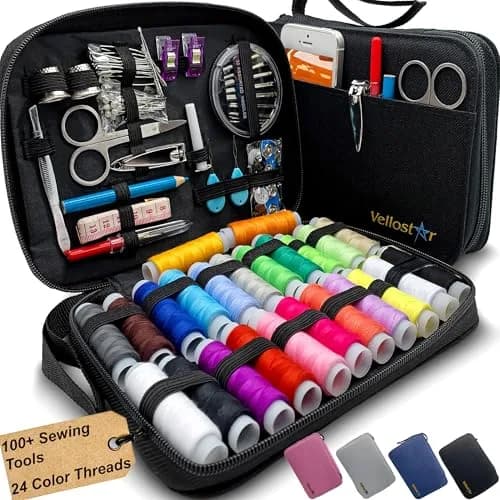 VelloStar Sewing Kit for Adults 100-Piece | Emergency Repairs, Beginner Friendly, Compact & Durable thumbnail 1