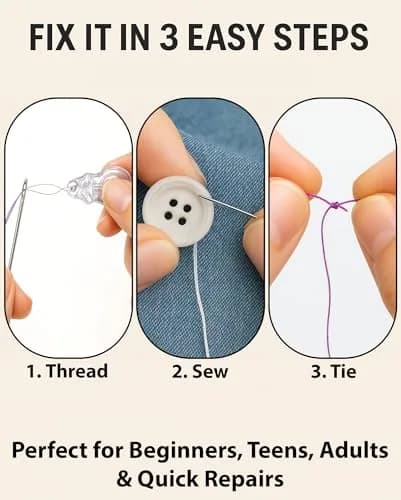 VelloStar Sewing Kit for Adults 100-Piece | Emergency Repairs, Beginner Friendly, Compact & Durable thumbnail 8