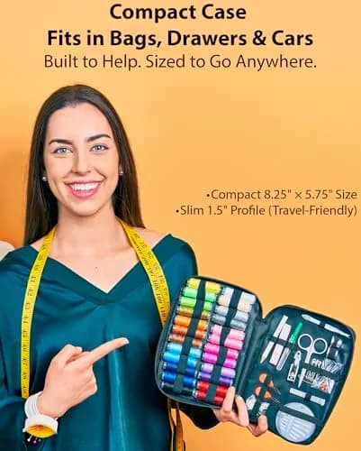VelloStar Sewing Kit for Adults 100-Piece | Emergency Repairs, Beginner Friendly, Compact & Durable thumbnail 2