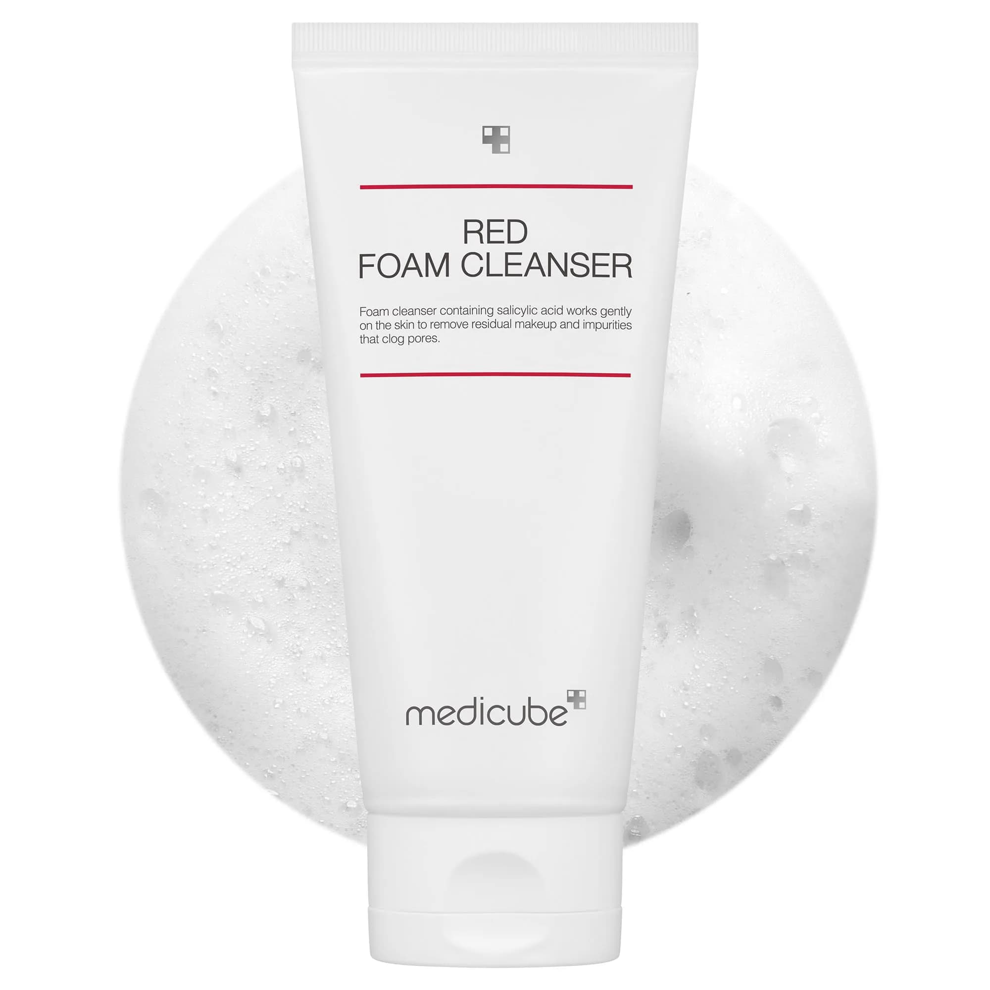 medicube Red Foam Cleanser for Sensitive & Troubled Skin, 4.08 Fl Oz (121 ml) | Deep Cleansing Impurities & Sebum Control - main product image