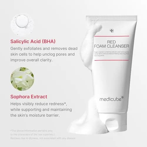 medicube Red Foam Cleanser 120ml (4.05 Fl Oz) | Deep Cleansing with Salicylic Acid thumbnail 4