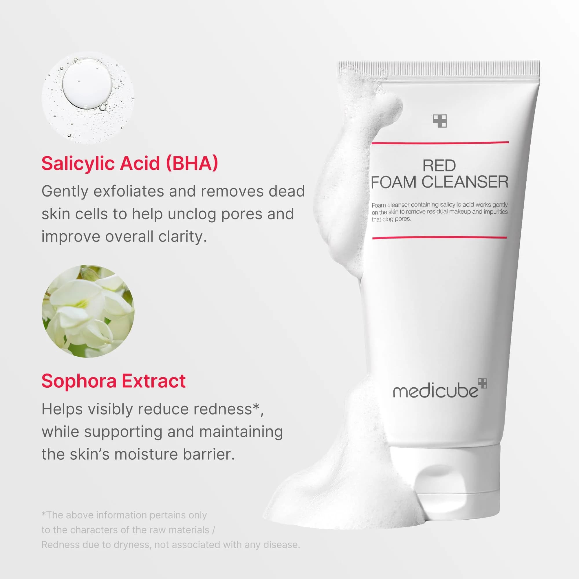 medicube Red Foam Cleanser for Sensitive & Troubled Skin, 4.08 Fl Oz (121 ml) | Deep Cleansing Impurities & Sebum Control - view 4