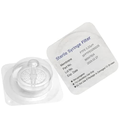 Biomed Scientific Sterile PTFE Syringe Filters 25mm 0.22 Micron | 100/pk Lab Filtration thumbnail 1