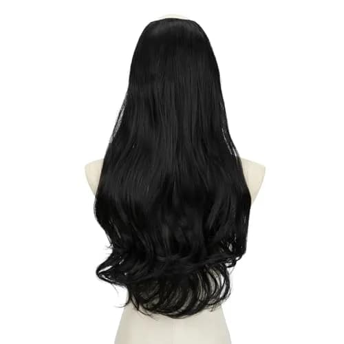 SARLA Clip in U Part Hair Extensions Synthetic Long Wavy Curly 24 Inch | Thick Full Head Hairpiece for Women thumbnail 2