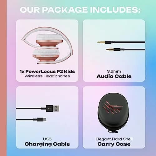 PowerLocus Kids Over-Ear Bluetooth Headphones | Safe 85DB Volume, 15H Play, Foldable, Micro SD Mode thumbnail 9