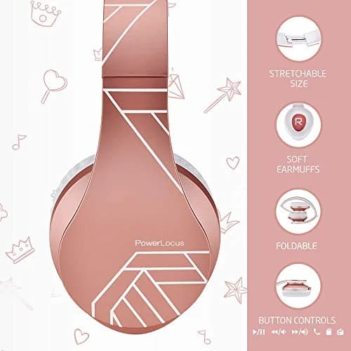 PowerLocus Kids Over-Ear Bluetooth Headphones | Safe 85DB Volume, 15H Play, Foldable, Micro SD Mode thumbnail 2