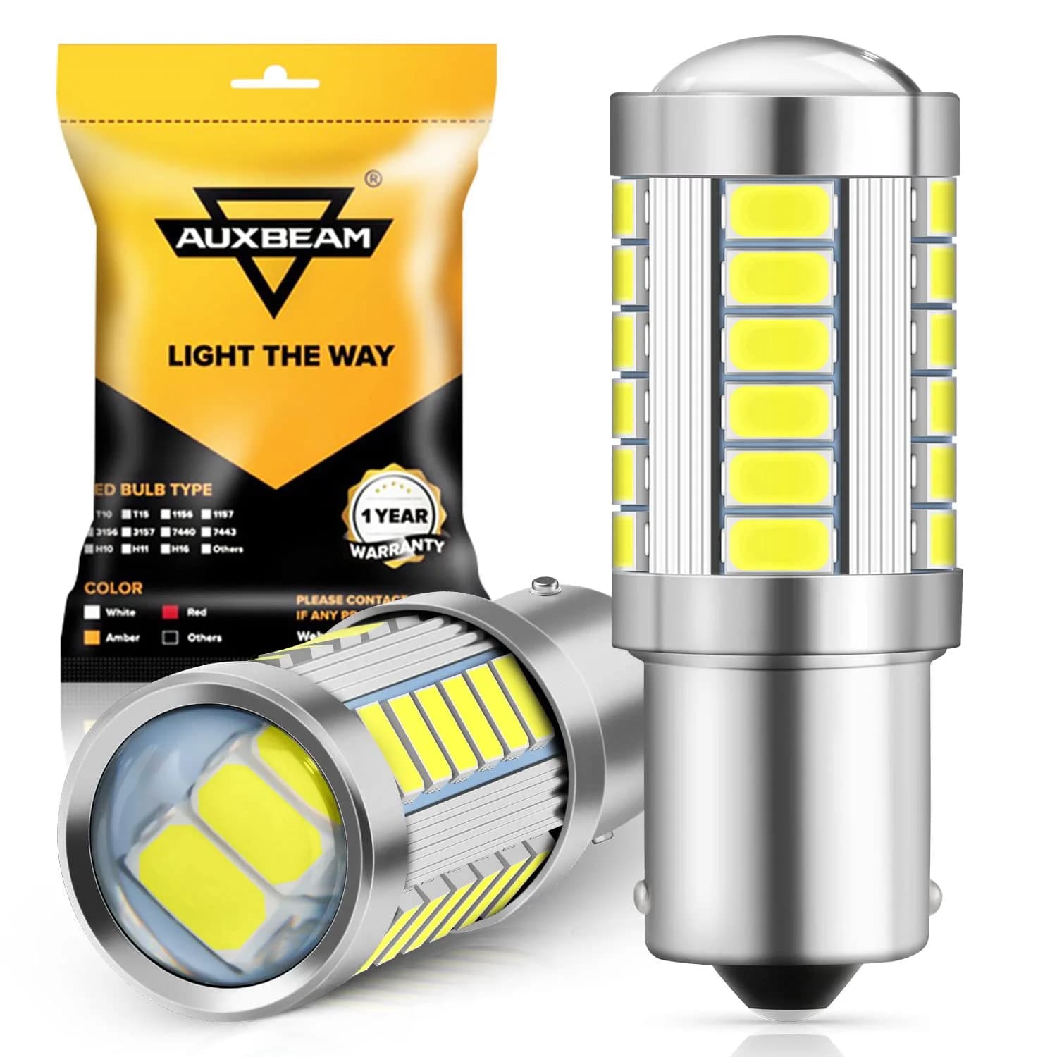 Auxbeam 1156 LED Bulb White 6500K BA15S 12V 4000LM | Backup Reverse Light Upgrade