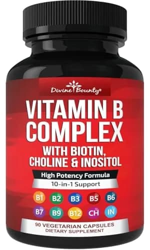 Divine Bounty Vitamin B Complex, 90 Capsules | All B Vitamins in One Potent Capsule thumbnail 1