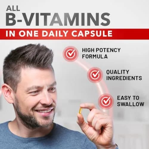 Divine Bounty Vitamin B Complex, 90 Capsules | All B Vitamins in One Potent Capsule thumbnail 3
