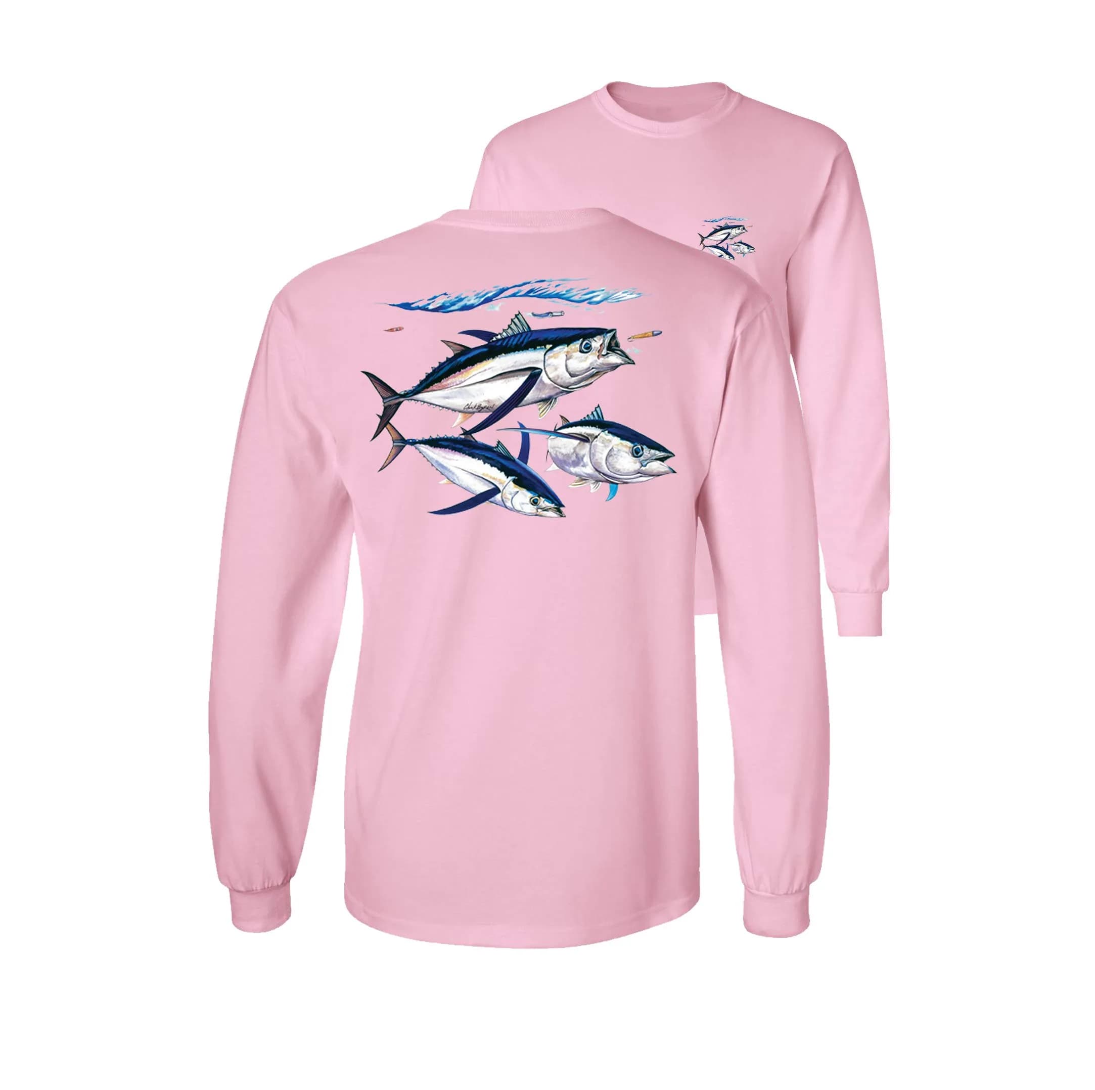 Lucky Ride Pink Shirt Regular Fit Long Sleeve T-Shirt, M | Cotton, Crew Neck, Unisex