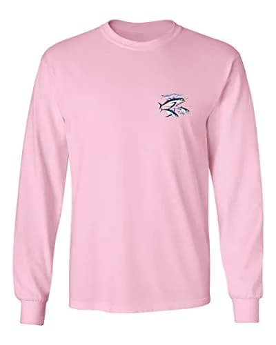 Lucky Ride Pink Shirt Regular Fit Long Sleeve T-Shirt, M | Cotton, Crew Neck, Unisex thumbnail 3