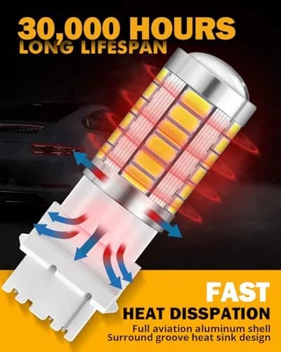 Auxbeam 3156 LED Bulbs White 6500K 4000 Lumens (Set of 2) | Plug & Play T25 P27W Replacement for Turn Signal Backup Lights thumbnail 5