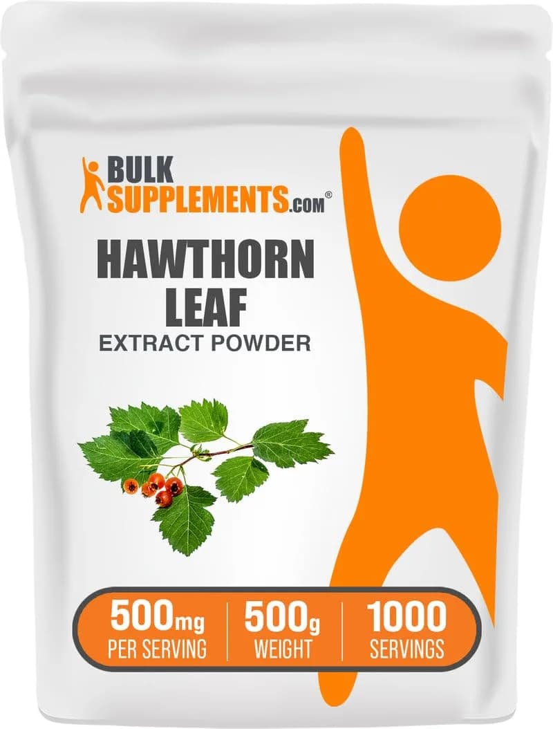 BulkSupplements Hawthorn Leaf Extract Powder 500mg 500g (17.64 oz) | Vegan & Gluten Free Herbal Supplement - main product image