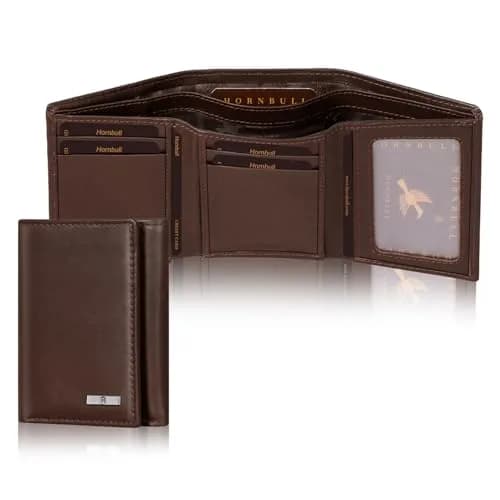 HORNBULL Trifold Leather Wallet for Men - Premium Top Grain Leather, Casual Style, 2 Compartments, 5 Card Slots, Brown | RFID Protected thumbnail 5