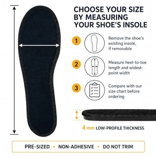 Happystep Shoe Inserts & Liners Women Size 5 | Moisture-Wicking Cotton Terry, Reusable & Washable thumbnail 2