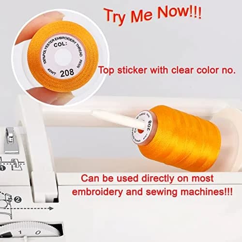 New brothread 63 Spools Polyester Machine Embroidery Thread Kit 500m Each | Assorted Bright Colors for All Embroidery Machines thumbnail 4