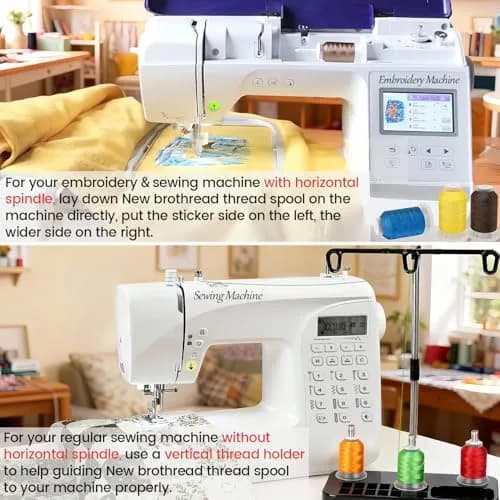 New brothread 63 Spools Polyester Machine Embroidery Thread Kit 500m Each | Assorted Bright Colors for All Embroidery Machines thumbnail 5