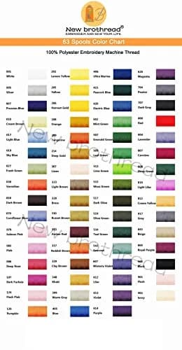 New brothread 63 Spools Polyester Machine Embroidery Thread Kit 500m Each | Assorted Bright Colors for All Embroidery Machines thumbnail 6
