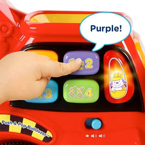 VTech Pop-a-Balls Push and Pop Bulldozer, Red | Interactive Motor Skills Toy for Kids 1-6 thumbnail 4